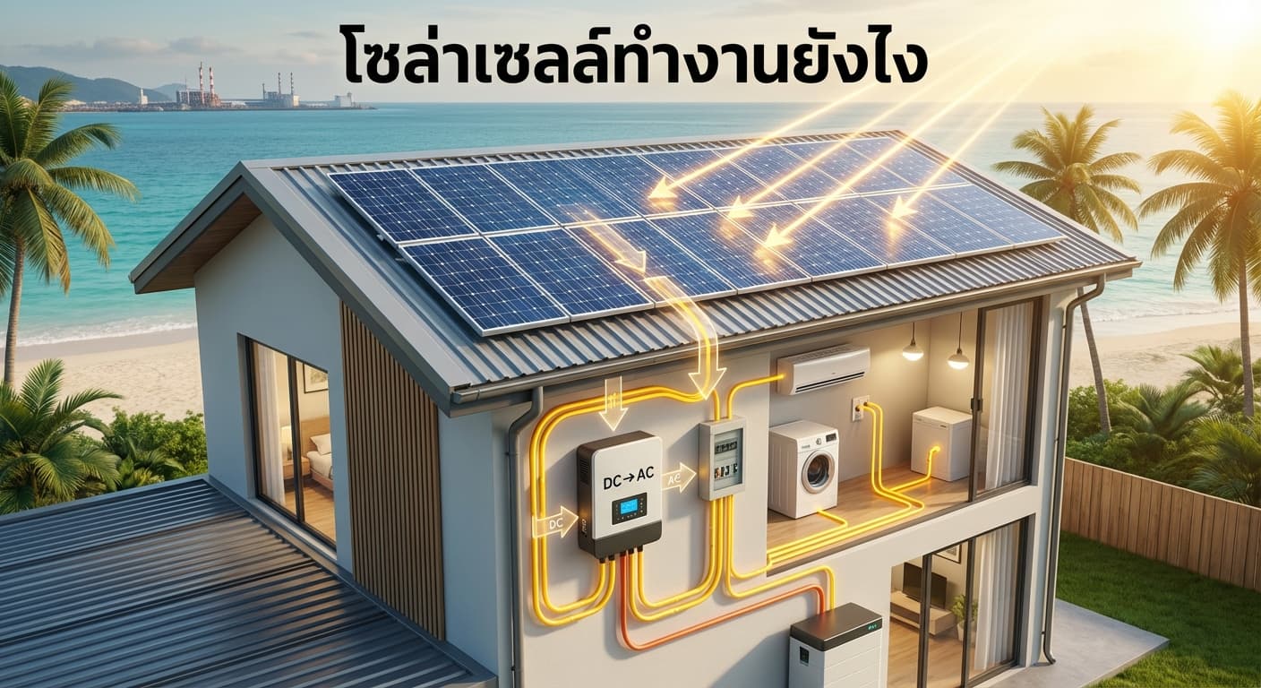 โซล่าเซลล์ทำงานยังไง? เจาะลึกระบบประหยัดไฟสำหรับชาวมาบตาพุด โดย เอนีเทค (Aneetech)